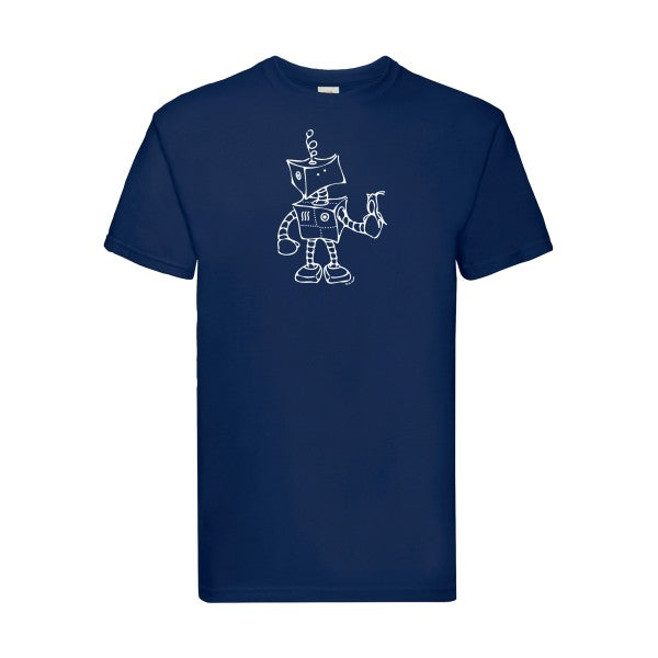 T-shirt|Robot & Bird |flex Blanc| Fruit of the loom 205 g 