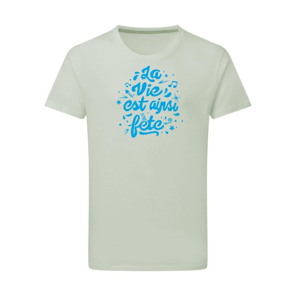 La vie est ainsi fête - Flex bleu clair Tshirt original Pastel Macchiato  2XL