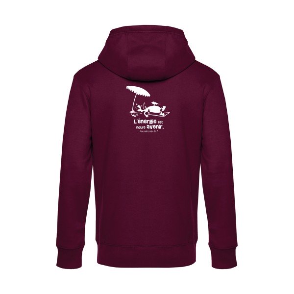 l-energie-est-notre-avenir sweat shirt original Burgundy flex Blanc impression Dos