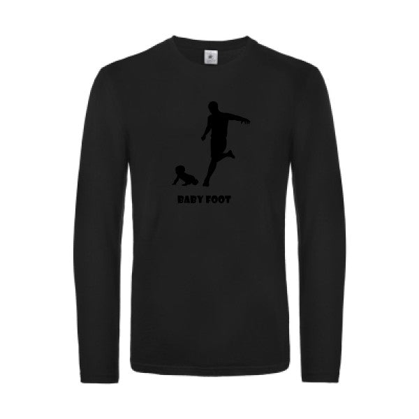 baby foot - t shirt- manches- longues- original- humour- Black impression Face