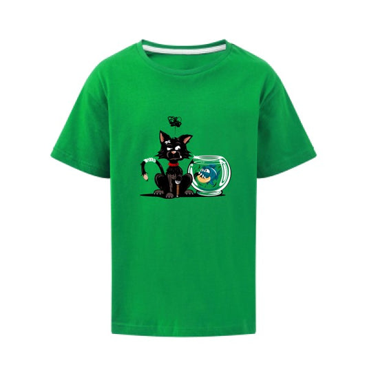 Le piranha et le chat SG - Kids T-shirt enfant Kelly Green Taille 140 (9-10/XL)