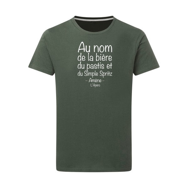 prière de l'apéro Blanc -Flex Blanc sur T-shirt SG  Thyme  2XL