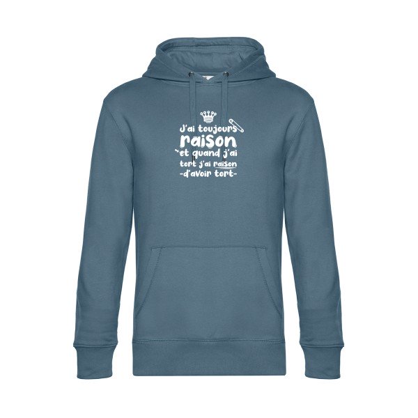 J-ai-toujours-raison sweat shirt original nordic blue flex Blanc impression Face