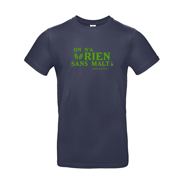 On n'a rien sans malt Flex Vert pomme |E190 T-shirt|Navy Blue||2XL