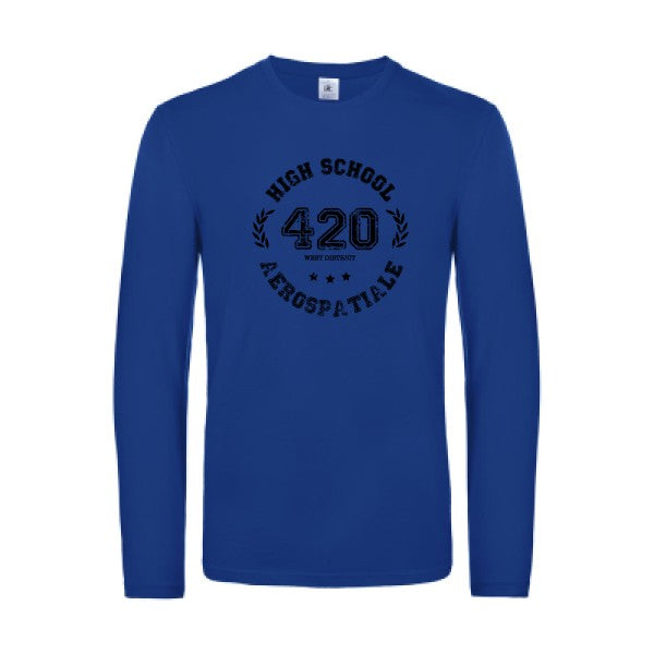 very high school - t shirt- manches- longues- original- humour- Royal Blue impression Face