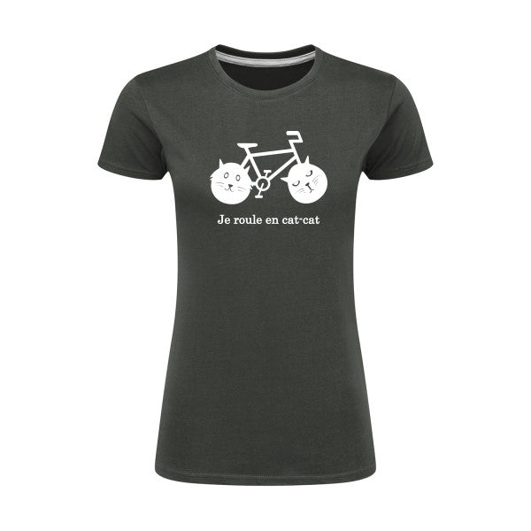 cat-cat bike | Blanc |T shirt original femme|SG