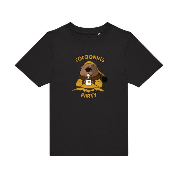 t-shirt humour enfant -Cocooning- couleur  Black