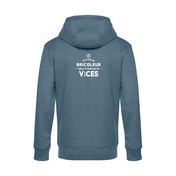 JE-NE-SUIS-PAS-BRICOLEUR sweat shirt original nordic blue flex Blanc impression Dos