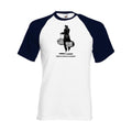 T-shirt fruit of the loom baseball  Partir en cacahuète  couleur White/Deep Navy