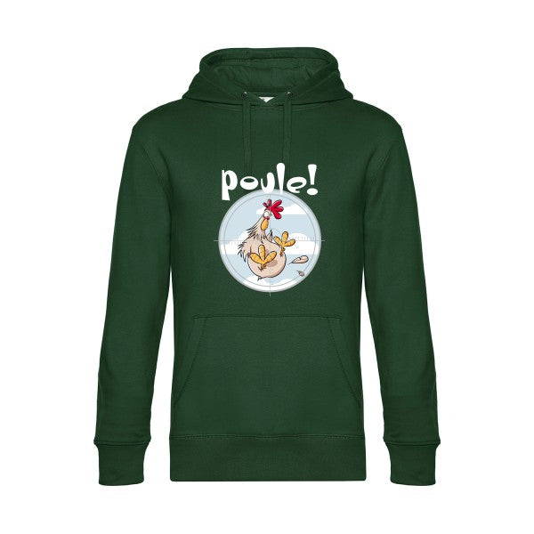 Poule-- Sweat à capuche original Bottle Green - RueDuTeeshirt