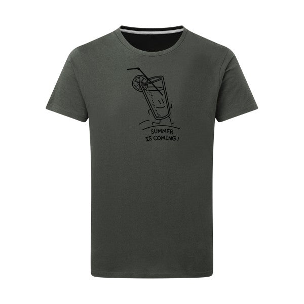 Summer is coming ! noir -Flex noir sur T-shirt SG  Charcoal  5XL