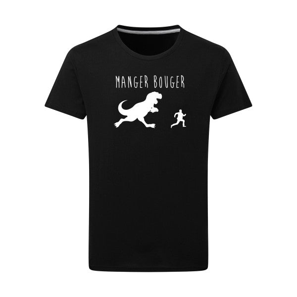 MANGER BOUGER Blanc -Flex Blanc sur T-shirt SG  Dark Black  4XL