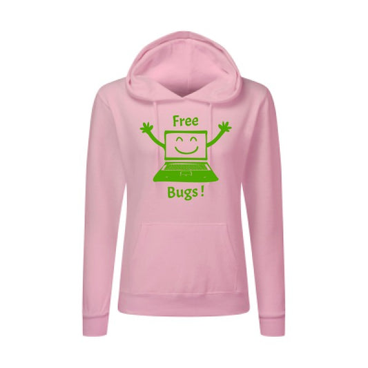 FREE BUGS ! Vert pomme |Sweat original à capuche Femme