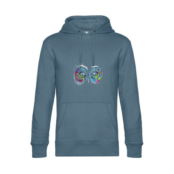 INFINIMENT-CHOUETTE- Sweat à capuche original nordic blue - RueDuTeeshirt