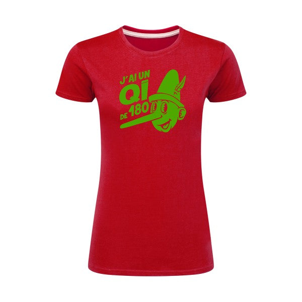 Quotient intellectuel Vert pomme |T shirt original femme|SG