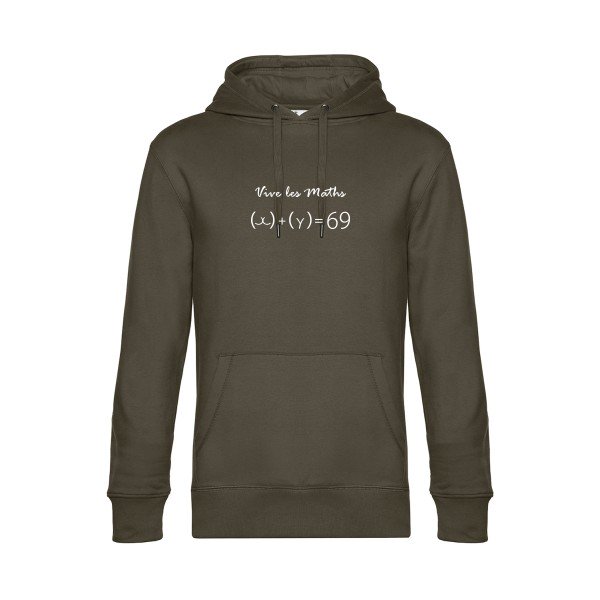 Vive-les-maths sweat shirt original Khaki flex Blanc impression Face