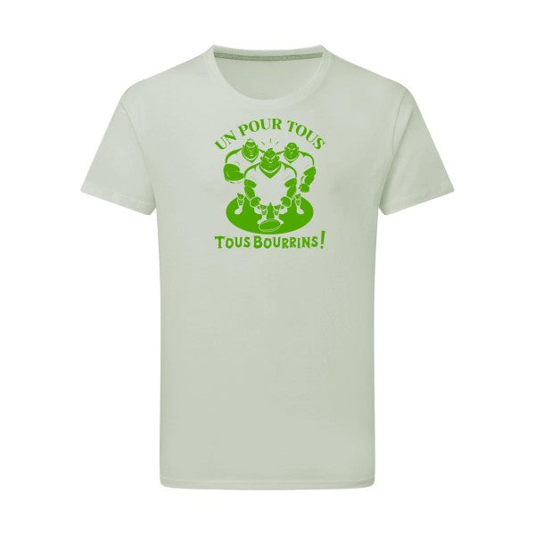 Un pour tous, Tous bourrins ! - Flex Vert pomme Tshirt original Pastel Macchiato  2XL