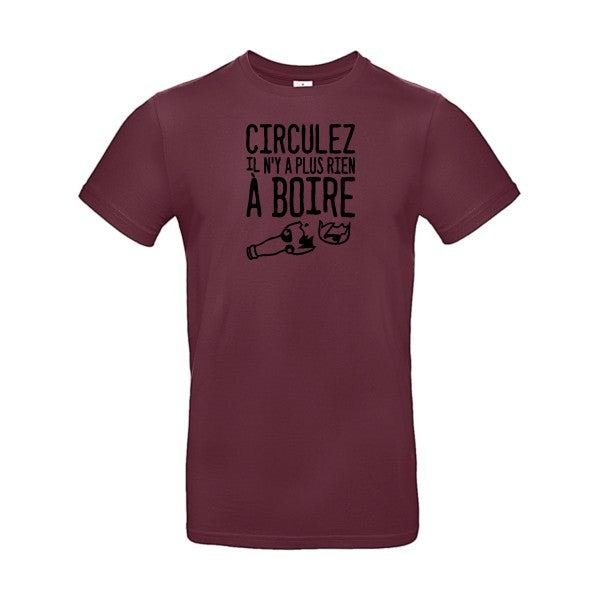 Circulez il n'y a plus rien à boire flex noir B&C - E190 T-shirt|Burgundy||2XL