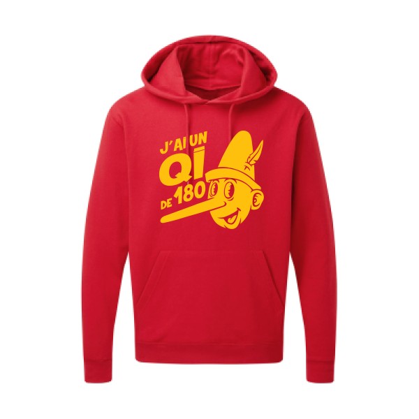 Quotient intellectuel |Sweat  capuche humoristique jaune Or 