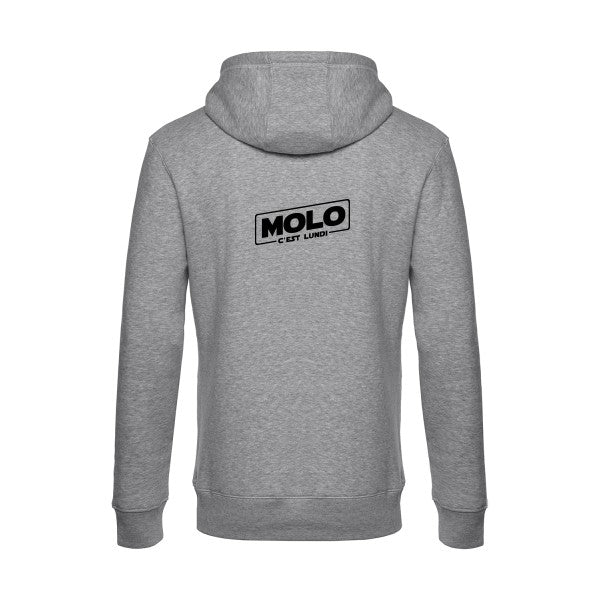 Molo-c-est-lundi sweat shirt original Heather Grey flex Noir impression Dos