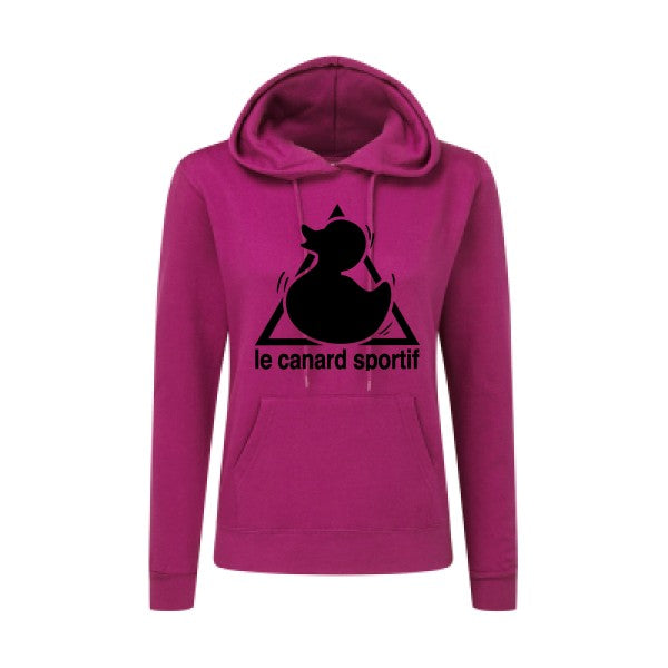 Canard Sportif Noir |Sweat original à capuche Femme