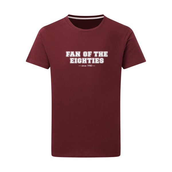 Fan of the eighties Blanc -Flex Blanc sur T-shirt SG  Burgundy  2XL