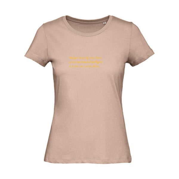 T shirt humour bio femme   femme bio|QI jaune Or 