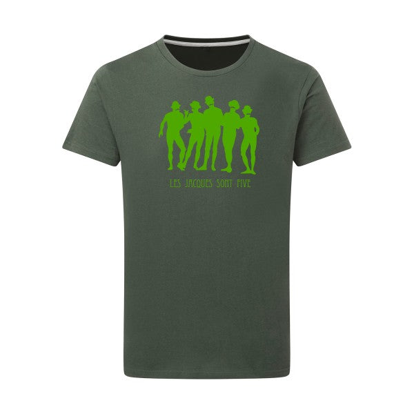 Les Jacques sont Five vert pomme -Flex vert pomme sur T-shirt SG  Thyme  2XL