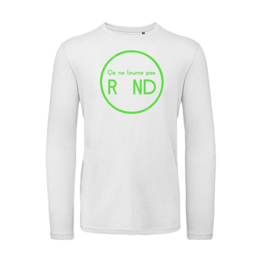 ça ne tourne pas rond ! Vert fluo |T shirt bio homme rigolo manches longues