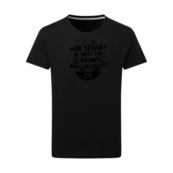 Un vegan ne ment pas noir -Flex noir sur T-shirt SG  Dark Black  4XL