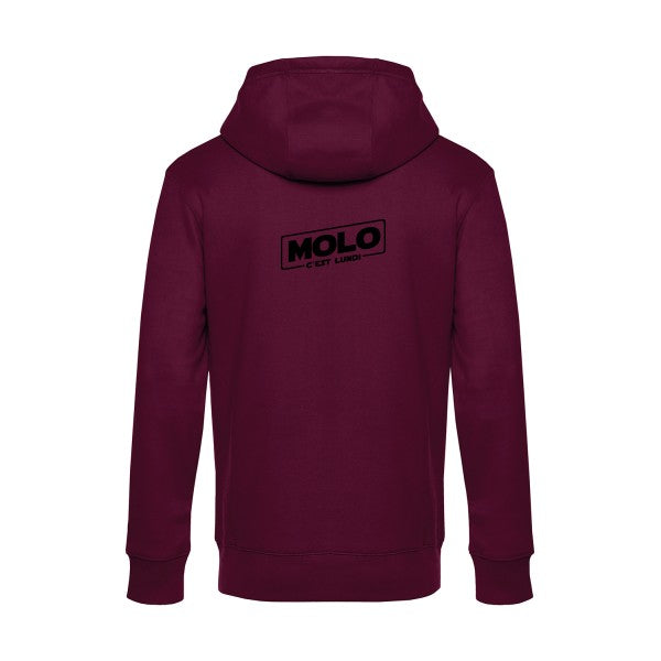 Molo-c-est-lundi sweat shirt original Burgundy flex Noir impression Dos