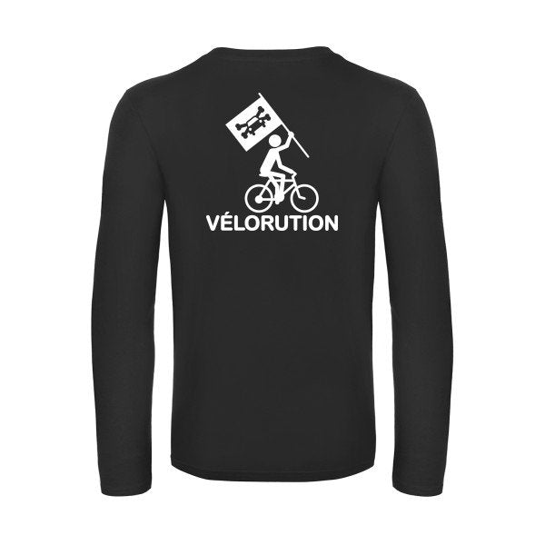 velorution - t shirt- manches- longues- original- humour- Black impression Dos