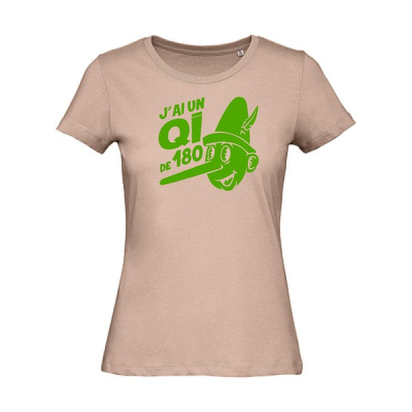 T shirt humour bio femme   femme bio|Quotient intellectuel Vert pomme 