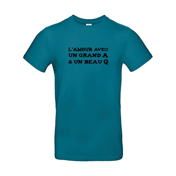 L'Amour avec un grand A et un beau Q ! flex noir B&C - E190 T-shirt|Diva Blue||2XL