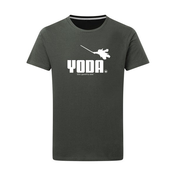 Yoda Blanc -Flex Blanc sur T-shirt SG  Charcoal  5XL