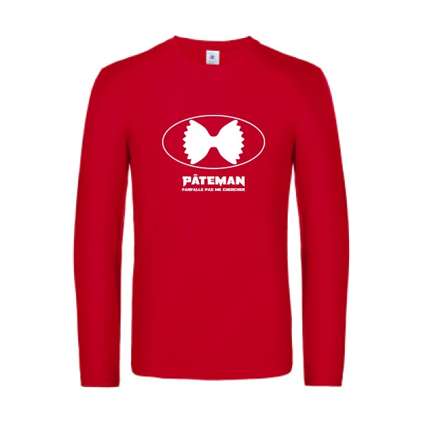 pateman - t shirt- manches- longues- original- humour- Red impression Face
