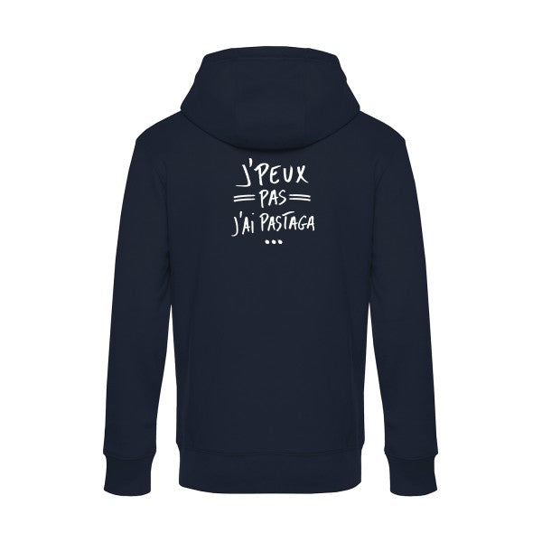 J-peux-pas-j-ai-pastaga sweat shirt original Navy Blue flex Blanc impression Dos