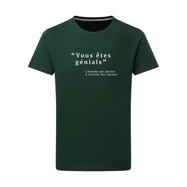 Vous êtes génials Blanc -Flex Blanc sur T-shirt SG  Bottle Green  2XL