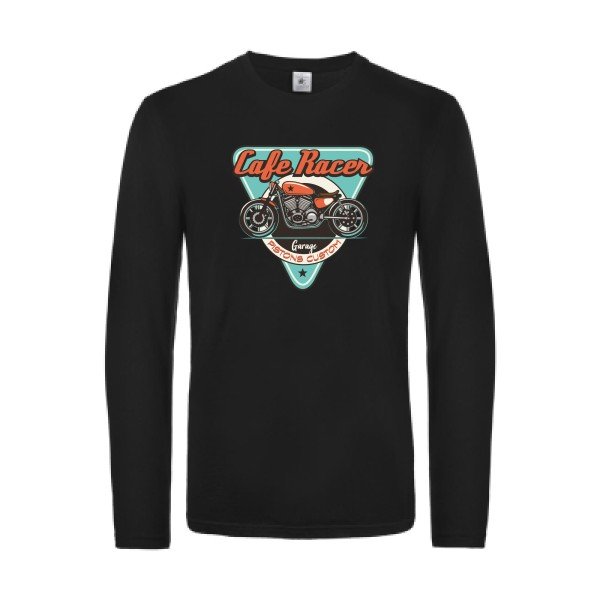 cafe-racer-t-shirt-manches-longues-original-humour -Black