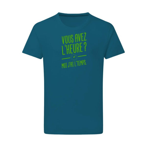 Vous avez l'heure? Moi j'ai l'temps. - Flex Vert pomme Tshirt original Petrol  2XL