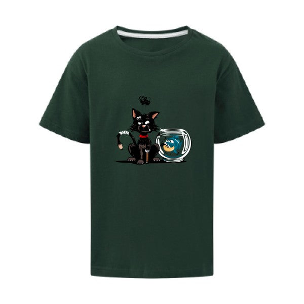 Le piranha et le chat SG - Kids T-shirt enfant Bottle Green Taille 152 (11-12/2XL)