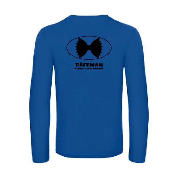 pateman - t shirt- manches- longues- original- humour- Royal Blue impression Dos