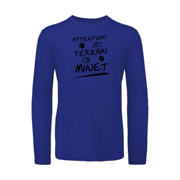 Attention Terrain Minet Noir |T-shirt bio manches longues