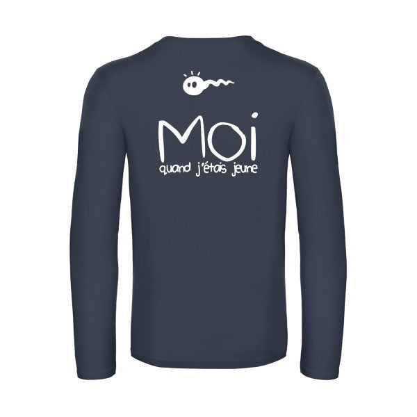 moi quand j etais jeune - t shirt- manches- longues- original- humour- Navy impression Dos