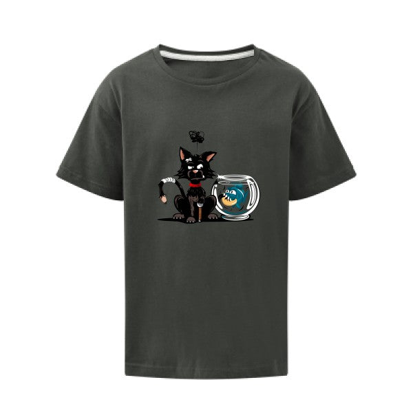 Le piranha et le chat SG - Kids T-shirt enfant Charcoal Taille 152 (11-12/2XL)