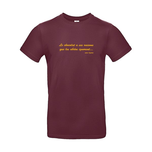 Le chocolat a ses raisonsFlex jaune or - E190 T-shirt|Burgundy||2XL