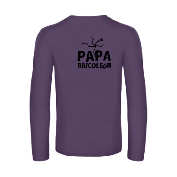 papa bricoleur - t shirt- manches- longues- original- humour- Urban Purple impression Dos