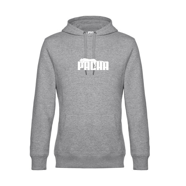 Pacha sweat shirt original Heather Grey flex Blanc impression Face