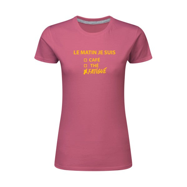 Le matin je suis...| jaune Or |T shirt original femme|SG