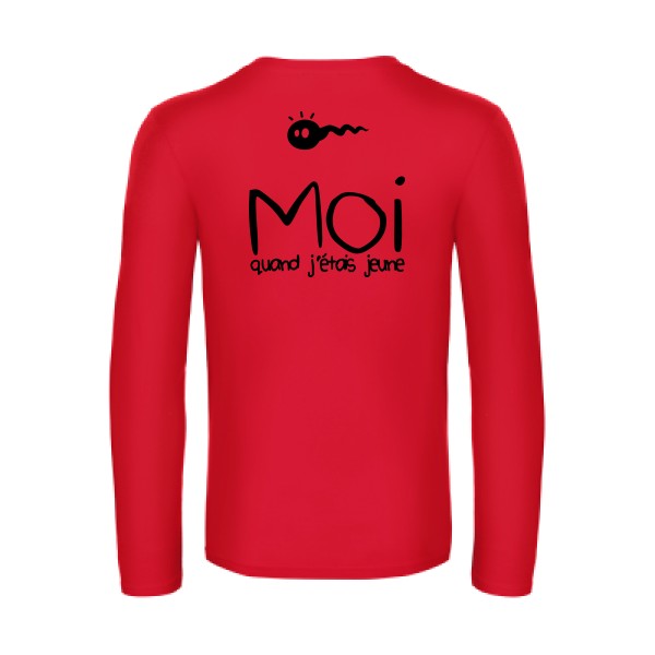 moi quand j etais jeune - t shirt- manches- longues- original- humour- Red impression Dos